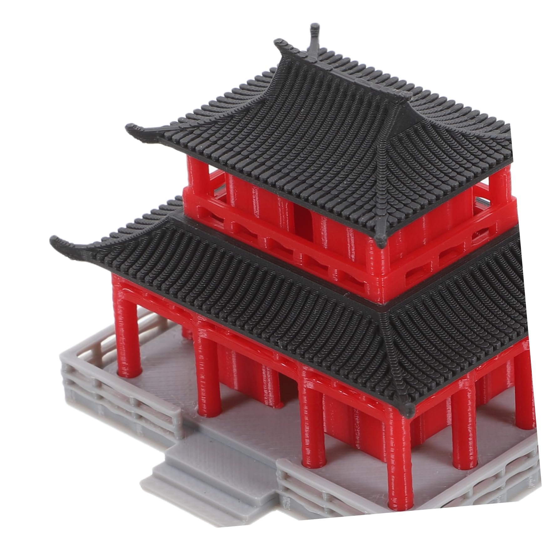 YARNOW di edificio antico Statua miniatura Padiglione cinese villaggio in miniatura acquario cinese grandi decorazioni per acquari Mini statua Plastica di acido polilattico rosso