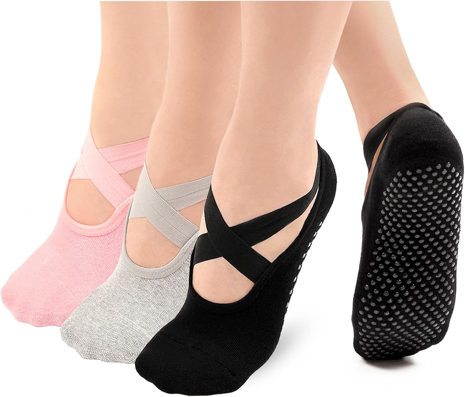 3pair2 Black Grey Pink