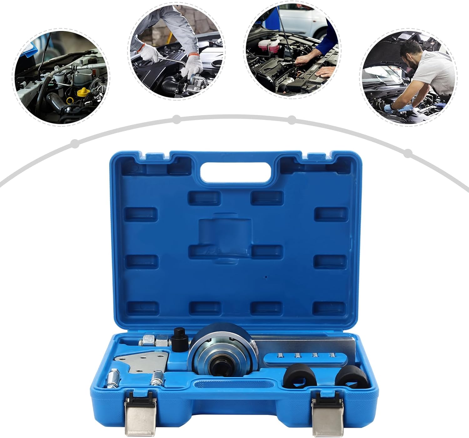 Torque Multiplier Tool Crankshaft Pulley Removal Tool for Ford 1.0L EcoBoost (XC8055) Engine with Toolbox for Repairing, Timing Belt Replacement
