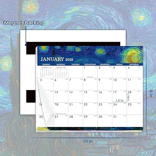 Miniatura 4 de Calendario magnético 2024-2025, julio de 2024 a diciembre de 2025, calendario magnético de 18 meses, calendario magnético para refrigerador, 8 x 10