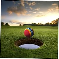 Vista 4 de Kisangel Pelotas de práctica 75 unids juego interior béisbol juguetes espuma golf pelota práctica s plástico s práctica bola arco iris bola esponja
