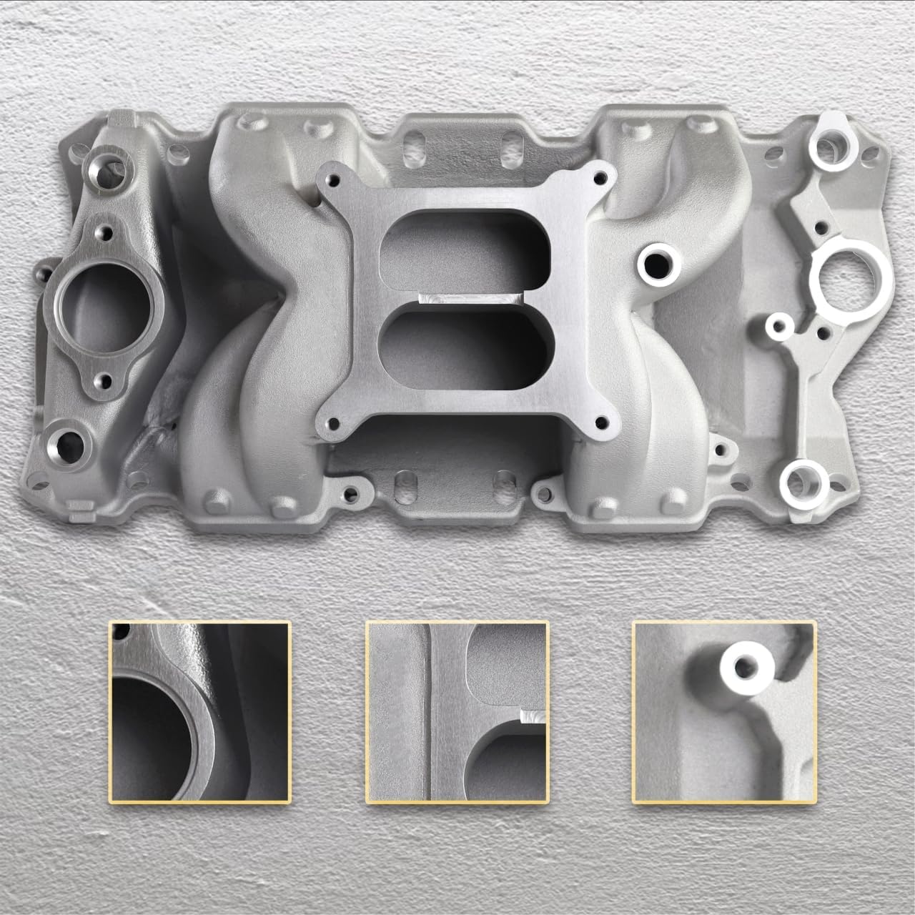 2026 7501 Aluminum Dual Plane SBC Air-Gap Intake Manifold Compatible with Chevy Small Block SBC 1955-86 262-400 305 350