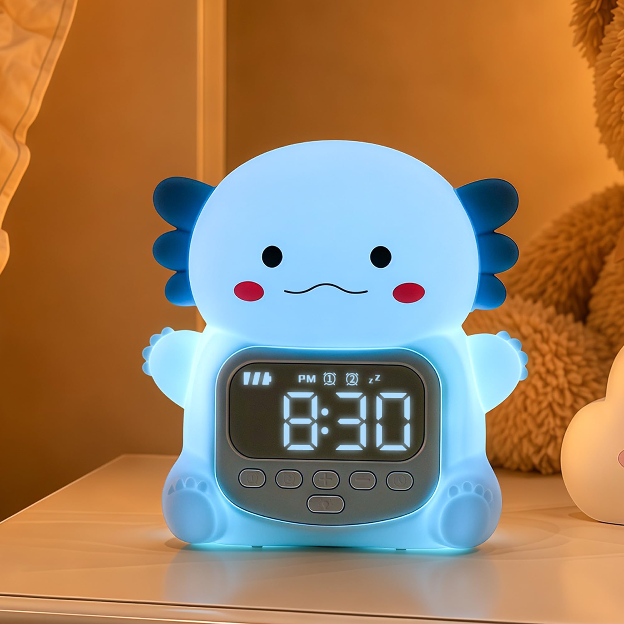 Amazon.com: Axolotl Alarm Clock for Kids, Cute Night Light Toddler