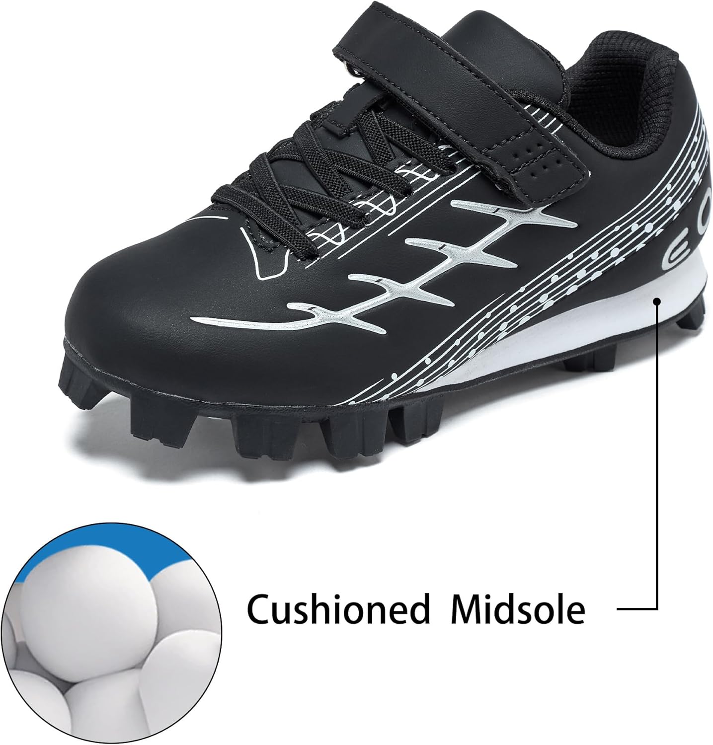 EQW Kids Baseball Cleats for Boys & Girls Softball Cleats | Comfortable, Non-Slip, Durable | Little Kid to Youth