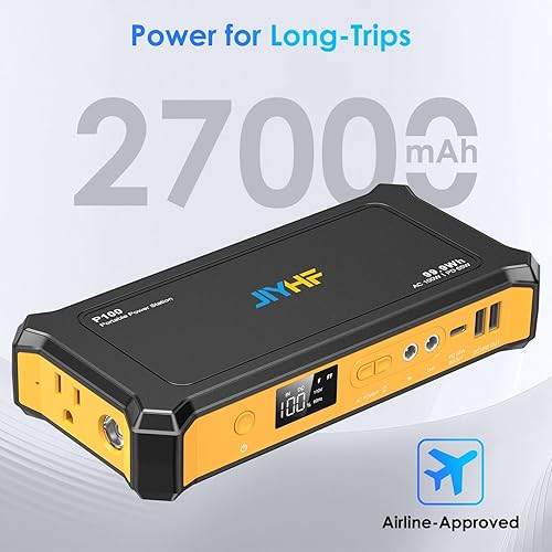 Miniatura 8 de JIYHF Estación de energía portátil de 99.9 Wh, cargador de laptop y energía de respaldo con PD USB-C de 65 W, salida de CA de 100 W, salida de 12 V