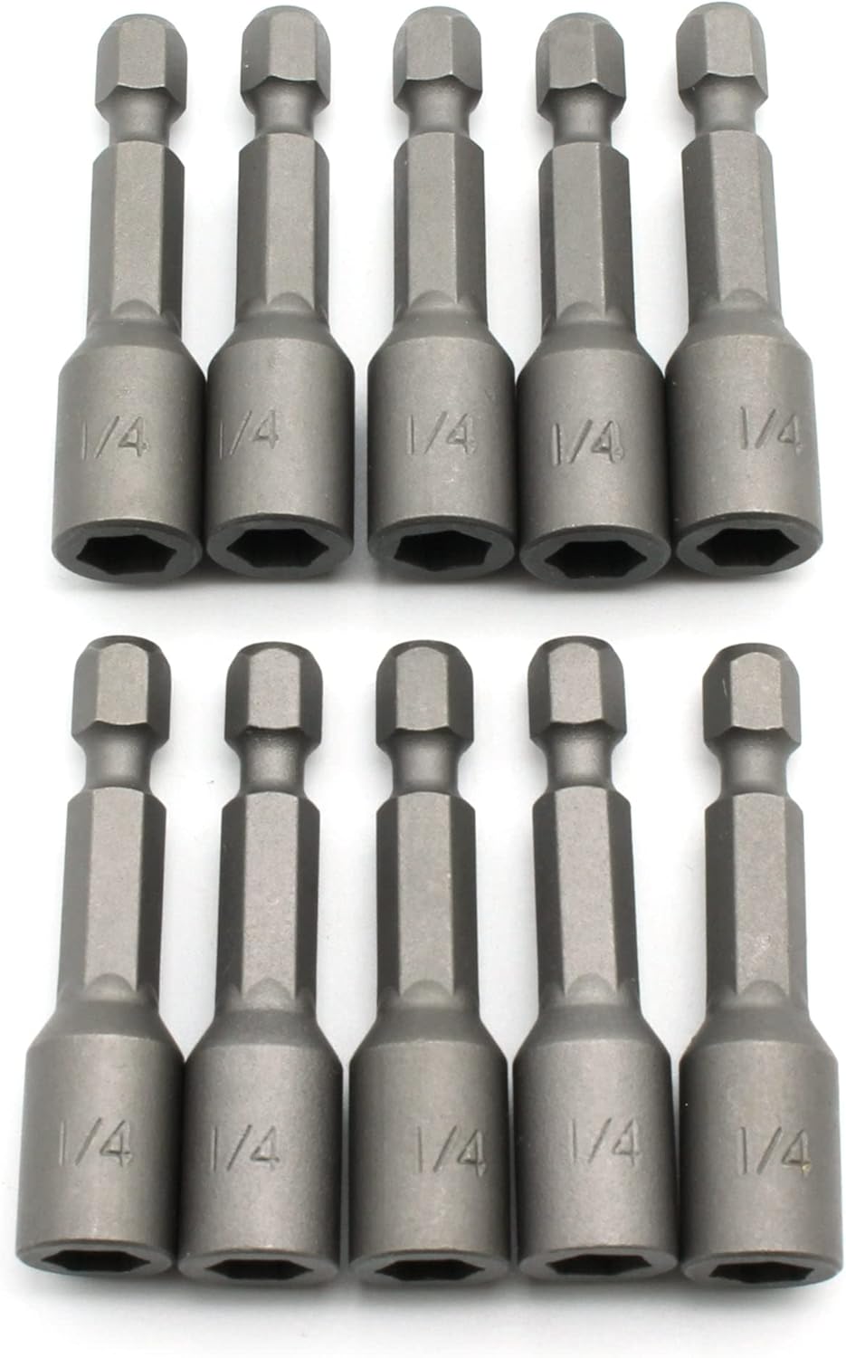TMAX 10 pc Impact Ready Nut Driver 1/4 Inch Magnetic S2 Steel Nutsetter Set: 1/4 Inch Shank