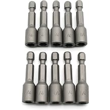 TMAX 10p 1/4" Magnetic Nutsetter Nut Driver 1/4" Shank, Impact S2 Steel