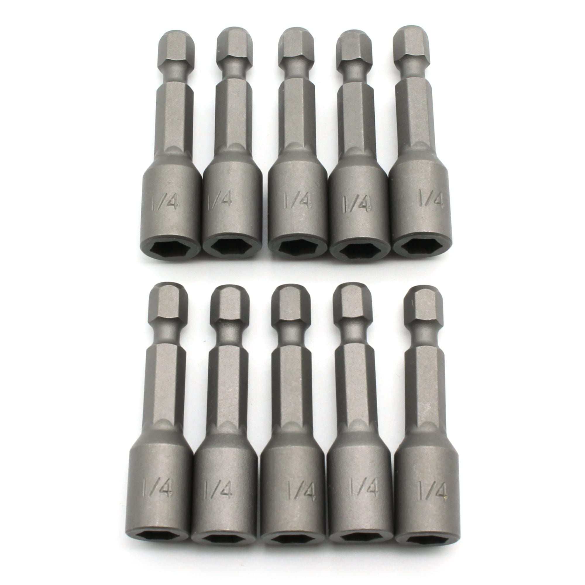 TMAX 10p 1/4" Magnetic Nutsetter Nut Driver 1/4" Shank, Impact S2 Steel