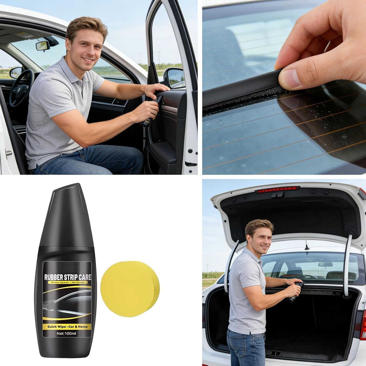 Rubber Restorer Liquid, Automotive Seal Balm, 100ml Conditioner with Grip, Long Lasting Lubricant Tool, RV Maintenance Device with Easy Use, Home Accessories for Vehicle Truck Marine Garage Workshop