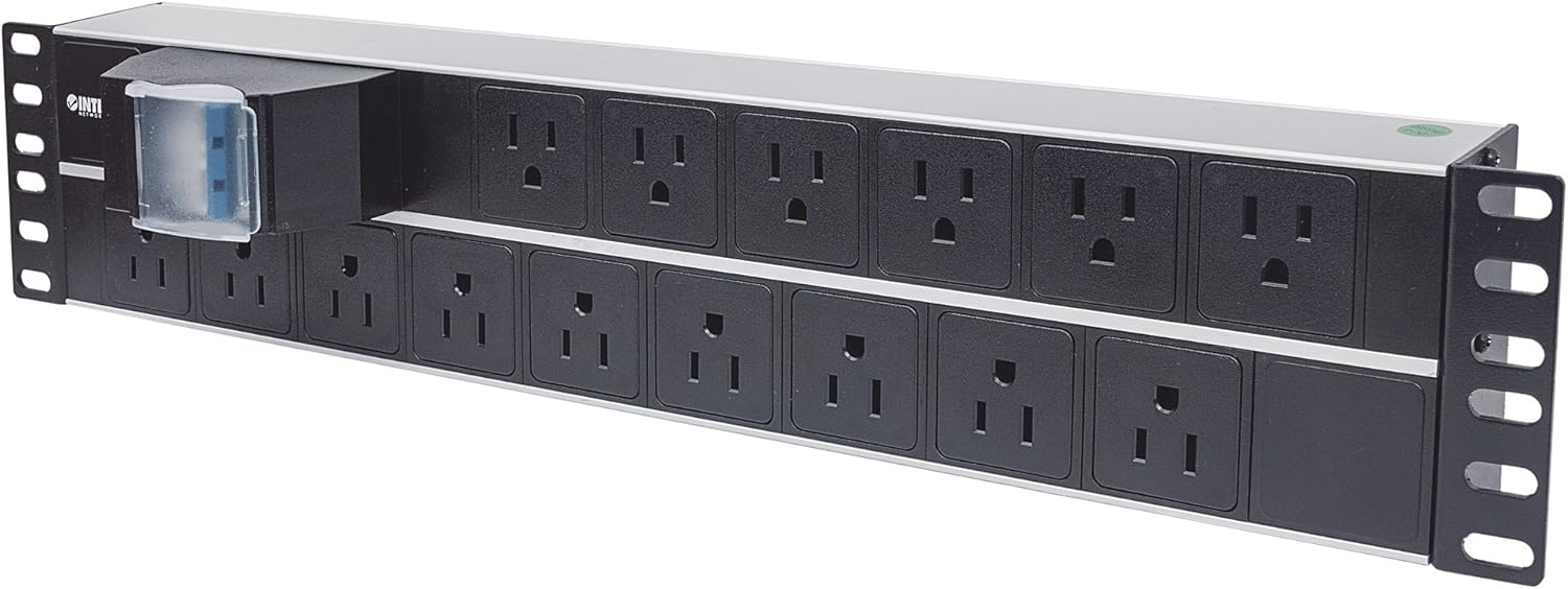 Intellinet 19" 2U Rackmount 15-Way Power Strip - US Type