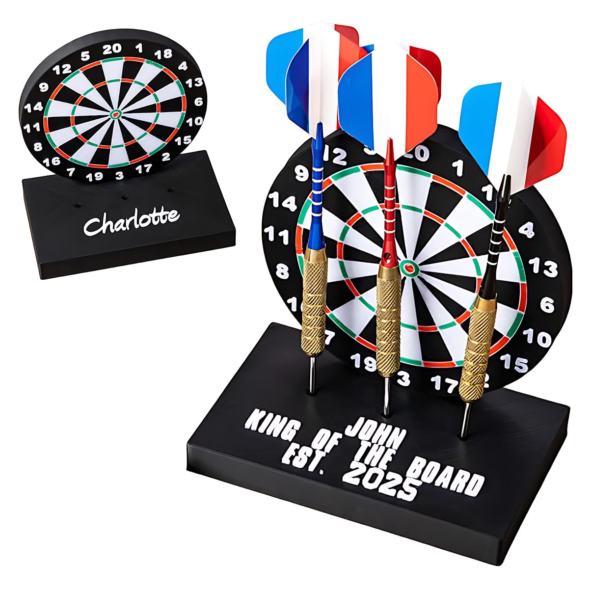 Custom Name Darts Holder Personalized Dartboard Stand for 3 Darts | Dart Board with Stand for Kids | Customized Darts Display Stand Three Darts Base Station | Dart Storage Holders Dartboards Stand
