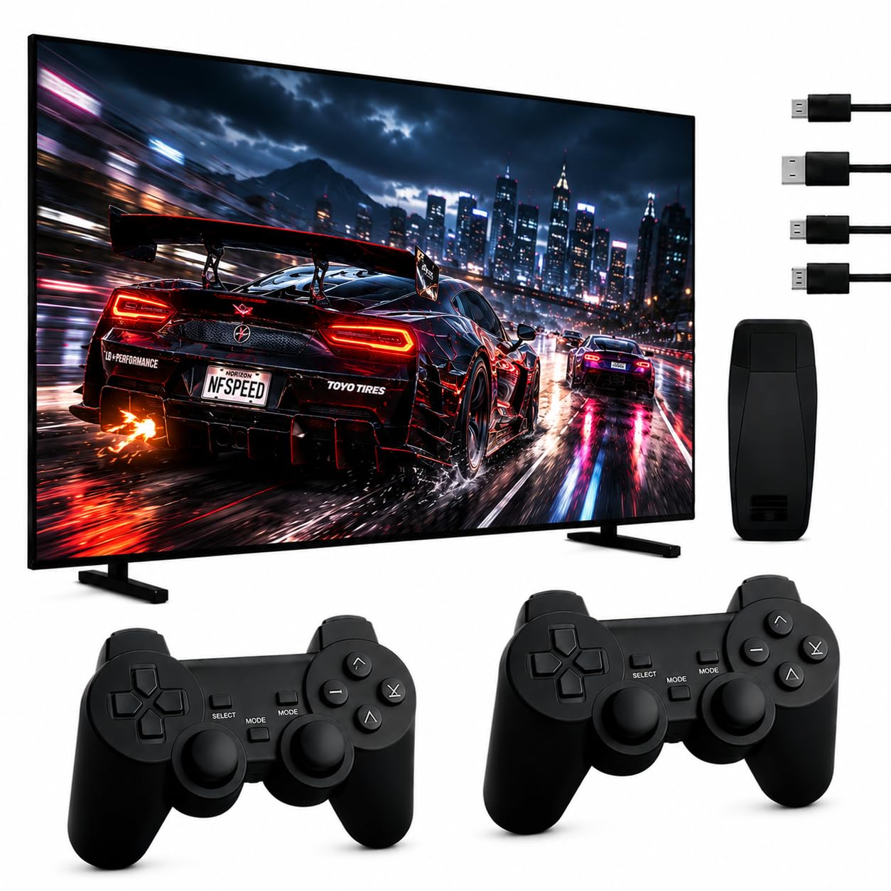 2026 Limited HDMI TV Gaming Stick Console | Plug & Play R-etro Style Video Game System with Dual Wireless Controllers for Kids & Adults White (NEW Limited Stock 2026)-image-1