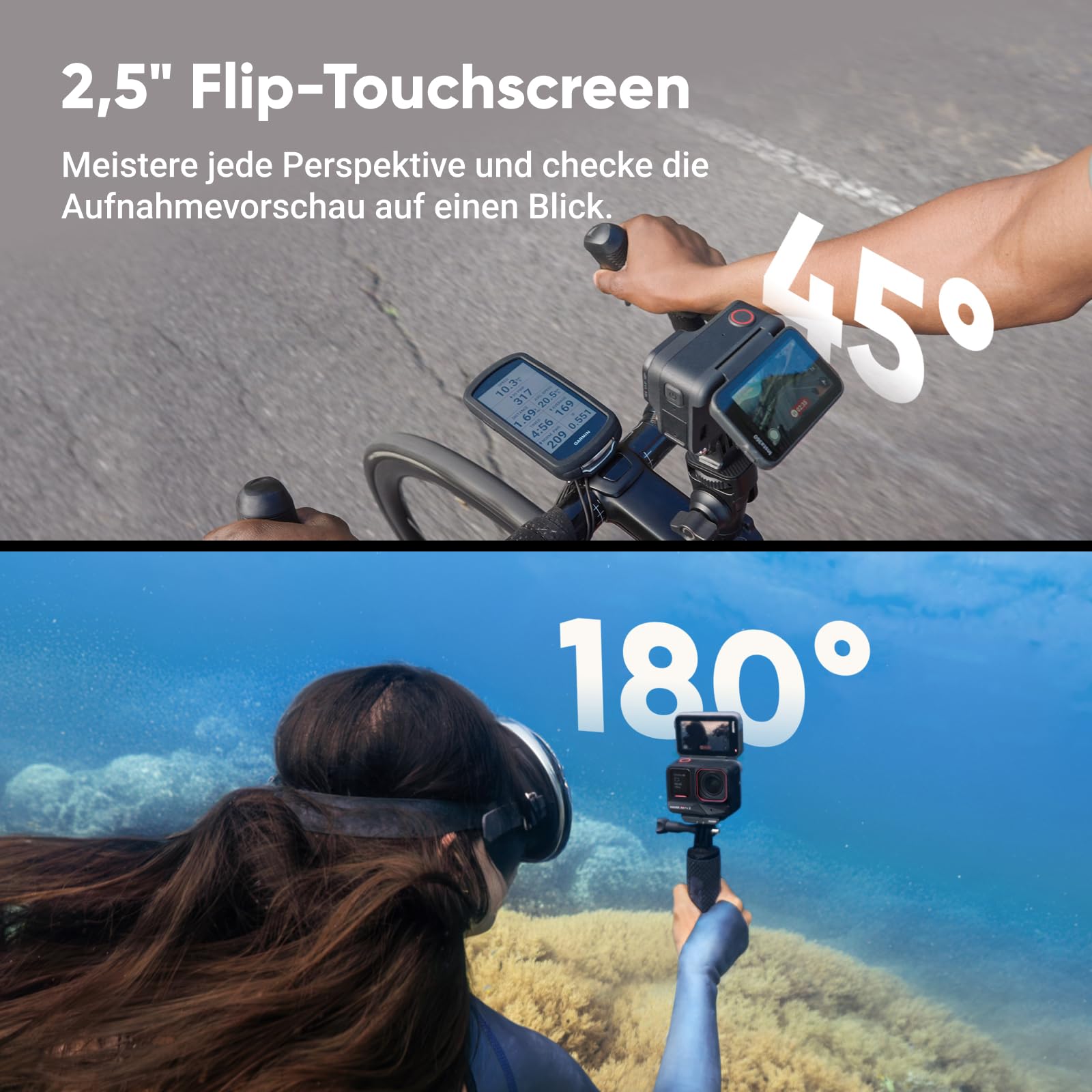 Insta360 Ace Pro 2 Dual-Akku 8K Action-Cam mit Leica Objektiv, 1/1,3" Sensor, Dual-KI-Chip, Flipscreen