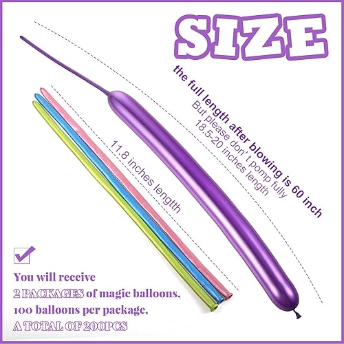 Miniatura 2 de Sratte 200 globos de animales de 260Q para torsión, globos largos de colores surtidos para Halloween, bodas, cumpleaños, payasos, regalos de Navidad