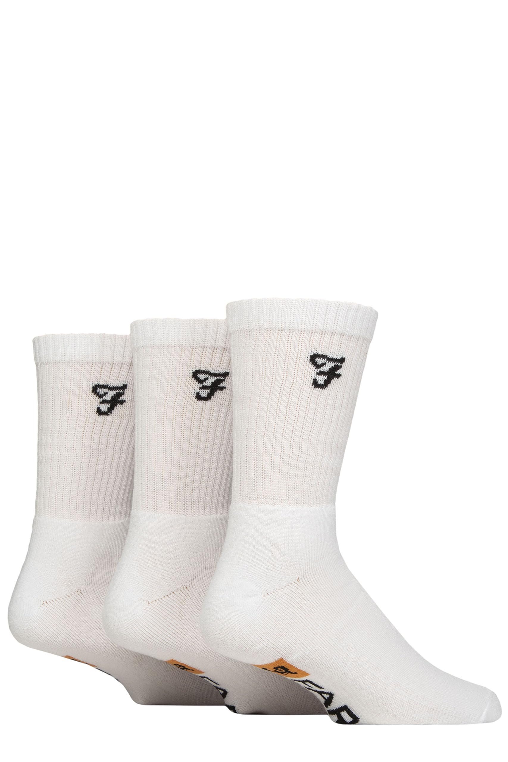 Farah Men's White Cushi Crew Socks in Size 7 - 11, Sports Direct