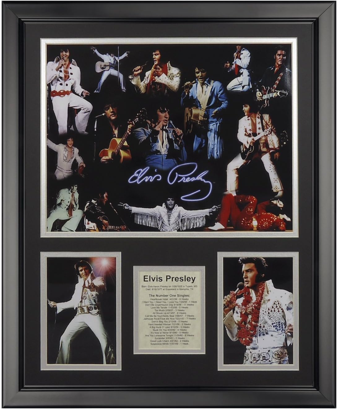 Legends Never Die Elvis Presley - Collage Framed Photo Collage, 16" x 20"
