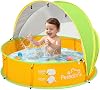 Peradix 4-in-1 Pop Up Baby Paddling Pool, Baby Pool with Shade Ball Pool, Baby Tent Beach Tent with Mosquito Net, Portable Play Tent, Ball Pit, Sun Protection, Summer for Years