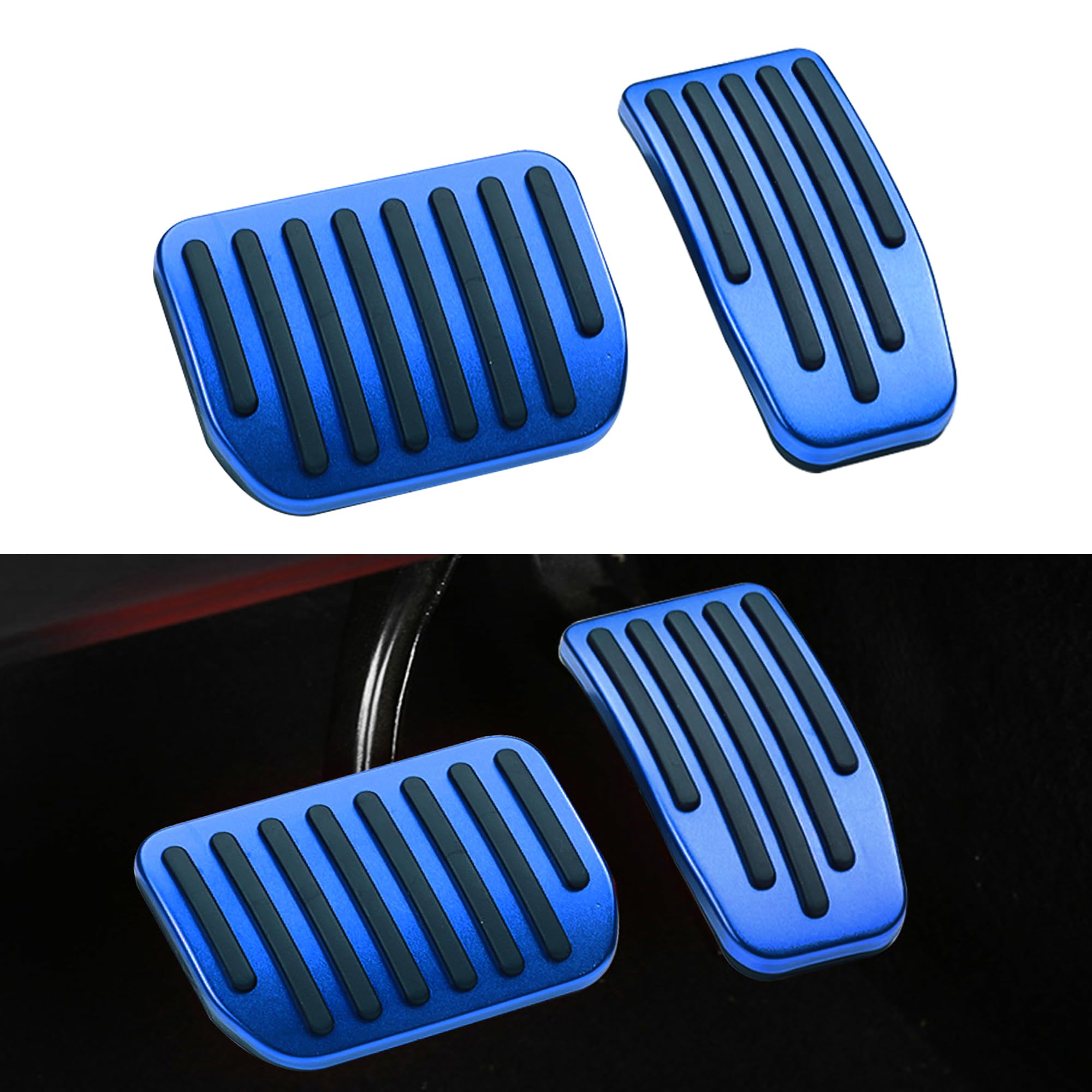Auto Fußpedal Abdeckung Set für Tesla Model 3 Model Y, Anti Rutsch Performance Pedalauflagen Tuning Gaspedal und Brems, Perfomance Pedale Set (Blau)