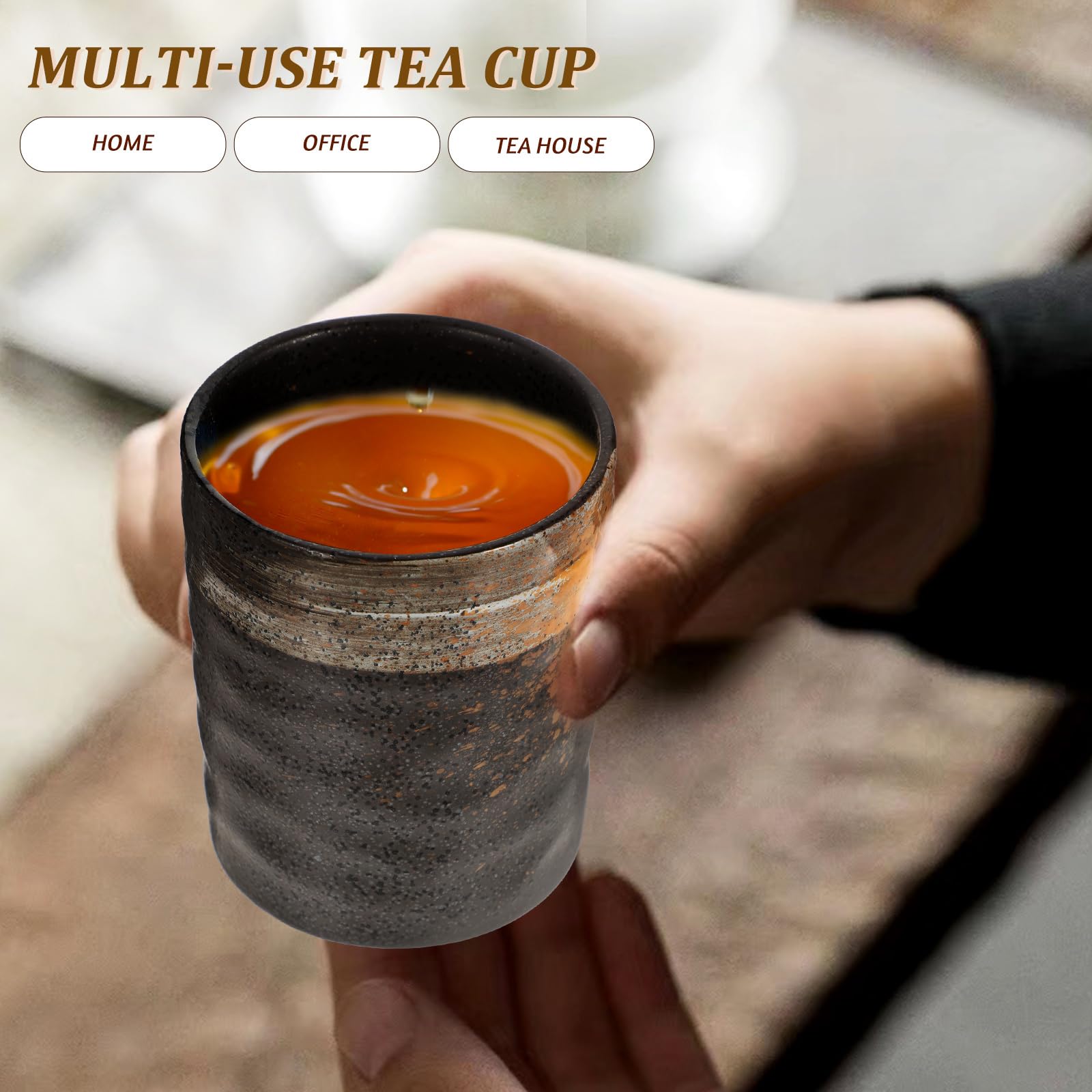 PRETYZOOM Japanische Teetasse Handbemalt Retro Stil 3.94X2.95 Zoll Keramik Tee Tasse Für Teezeremonie Zuhause Büro Teehaus Geschenk