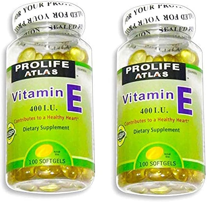 Prolife Atlas Vitamin E 400 I.U 100 Soft Gel (Pack of 2) 2pcs Buy