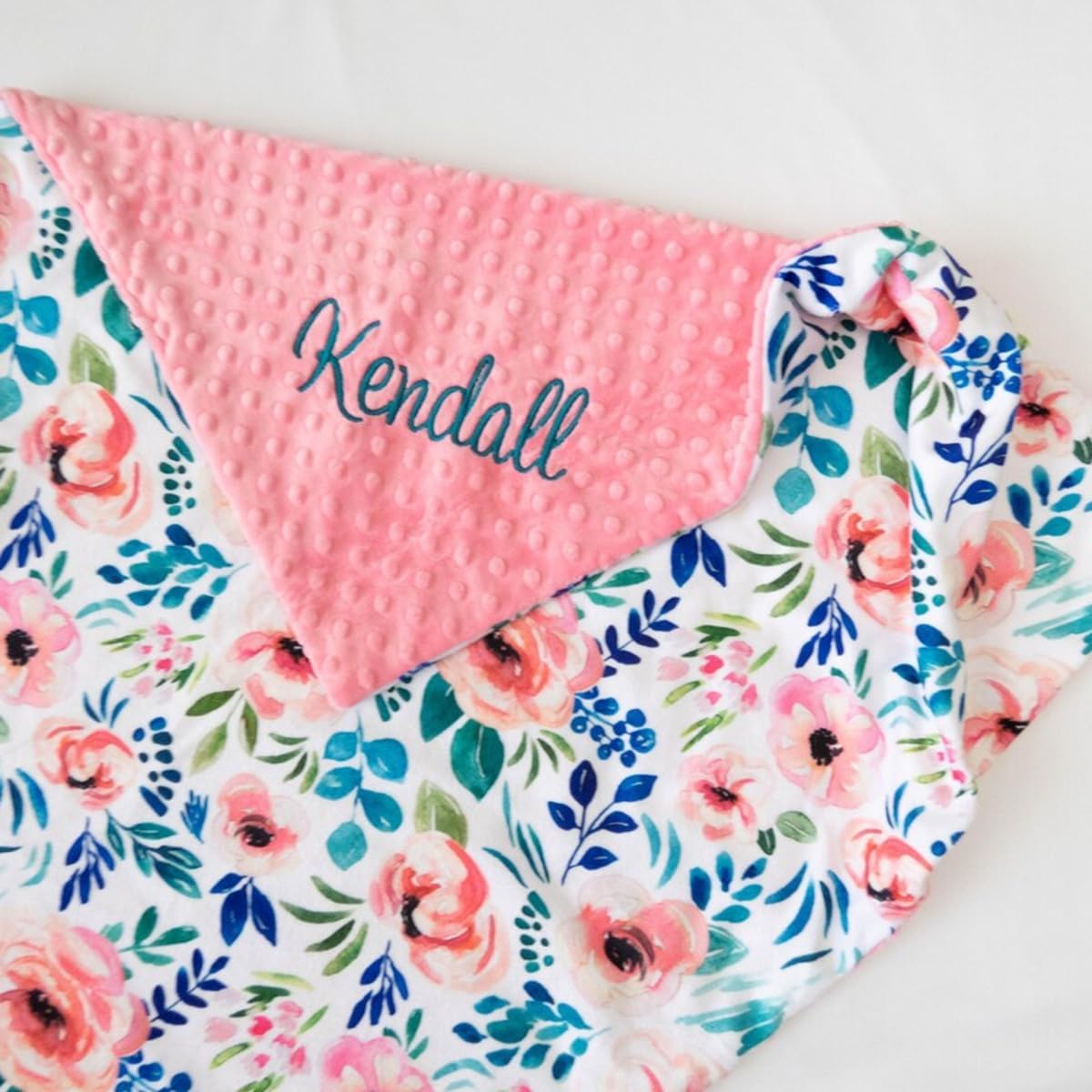 Personalized Baby Blanket, Gender Neutral, Woodland Animals Baby Blanket, Monogrammed Gift, Forest Nursery Decor (Embroidery Name)