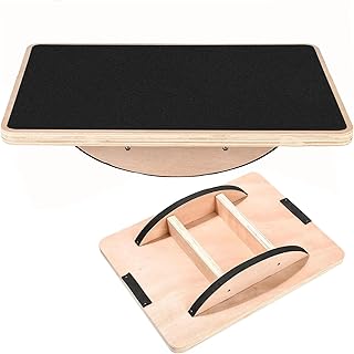 Balance Board Wooden Wobble Board for Adults Anti-Slip Board for Physical Therapy & Core Strength, Ideal Balance Board for Standing Desk with Ankle Support