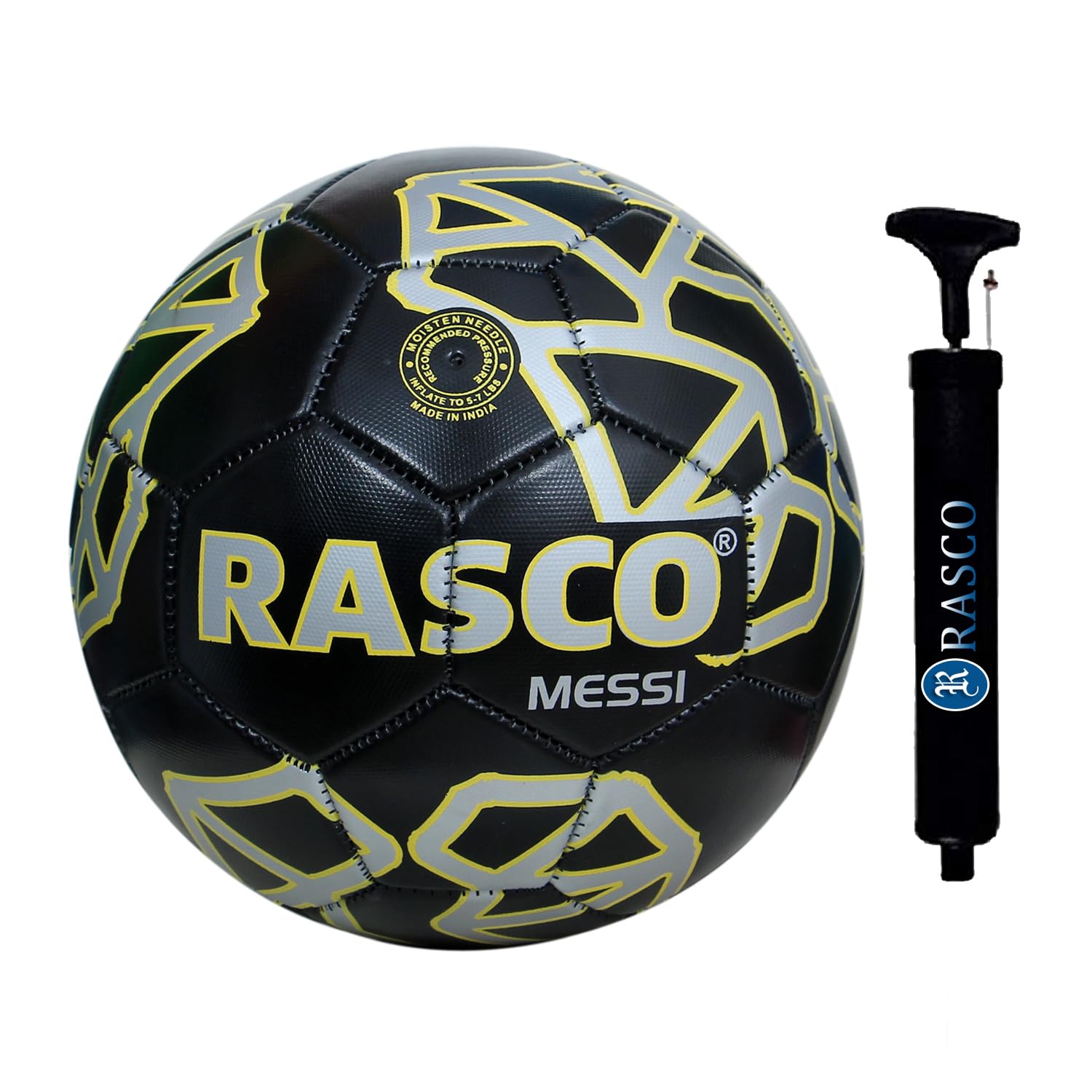RASCO Messi PU Football, Size 5, (Black) (B07CW34YZS) Amazon Price History, Amazon Price Tracker