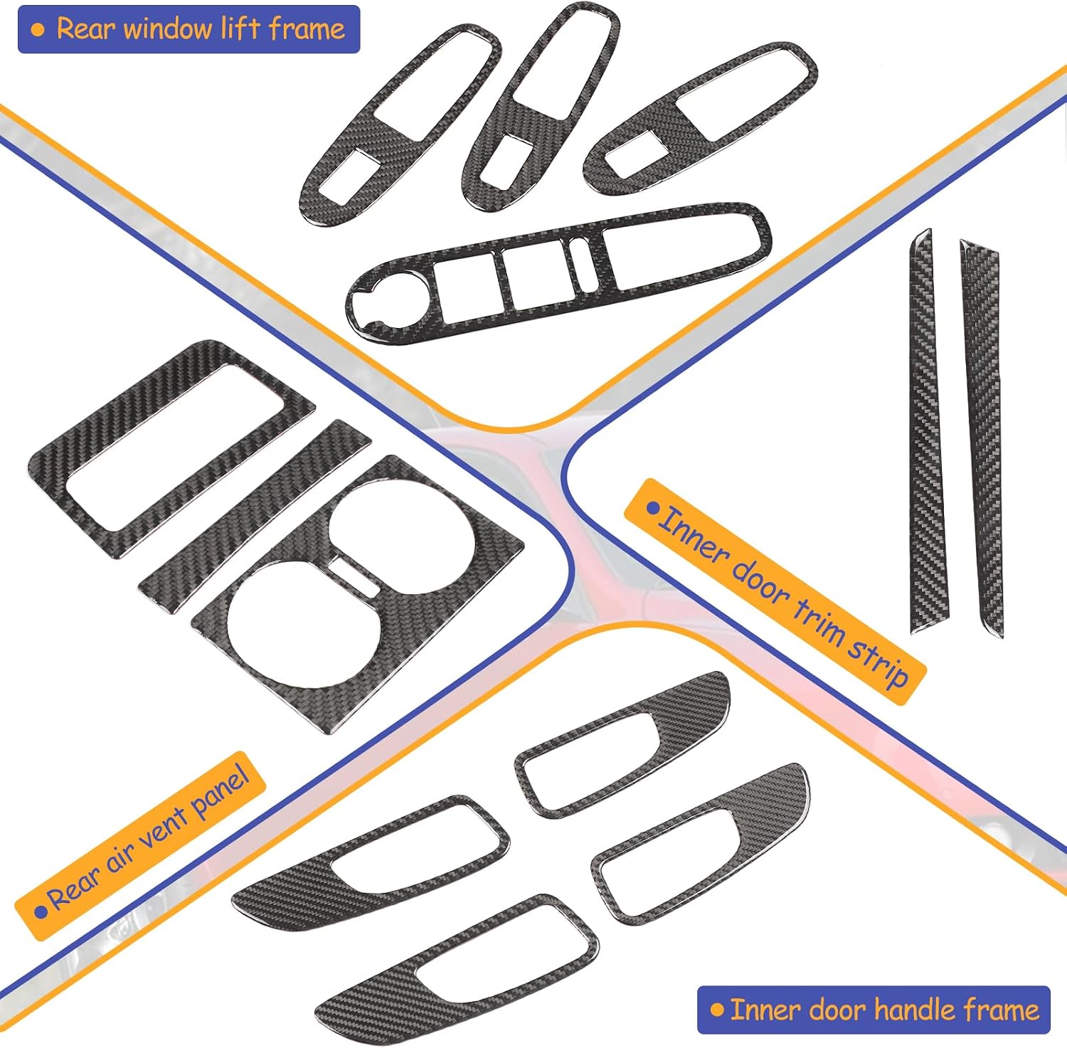 Compatible with Alfa Romeo 159 2004-2011 Interior Carbon Fiber Trim Kit