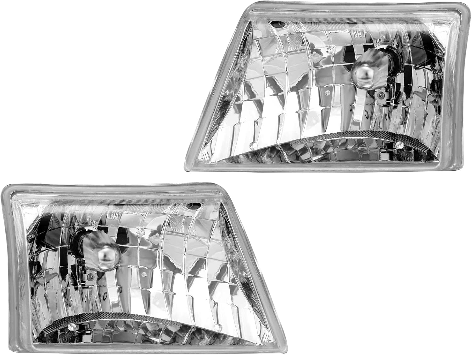 Headlights Assembly Set for Ford Ranger - (Pair) Includes Driver Left and Passenger Right Side Replacement Headlamp