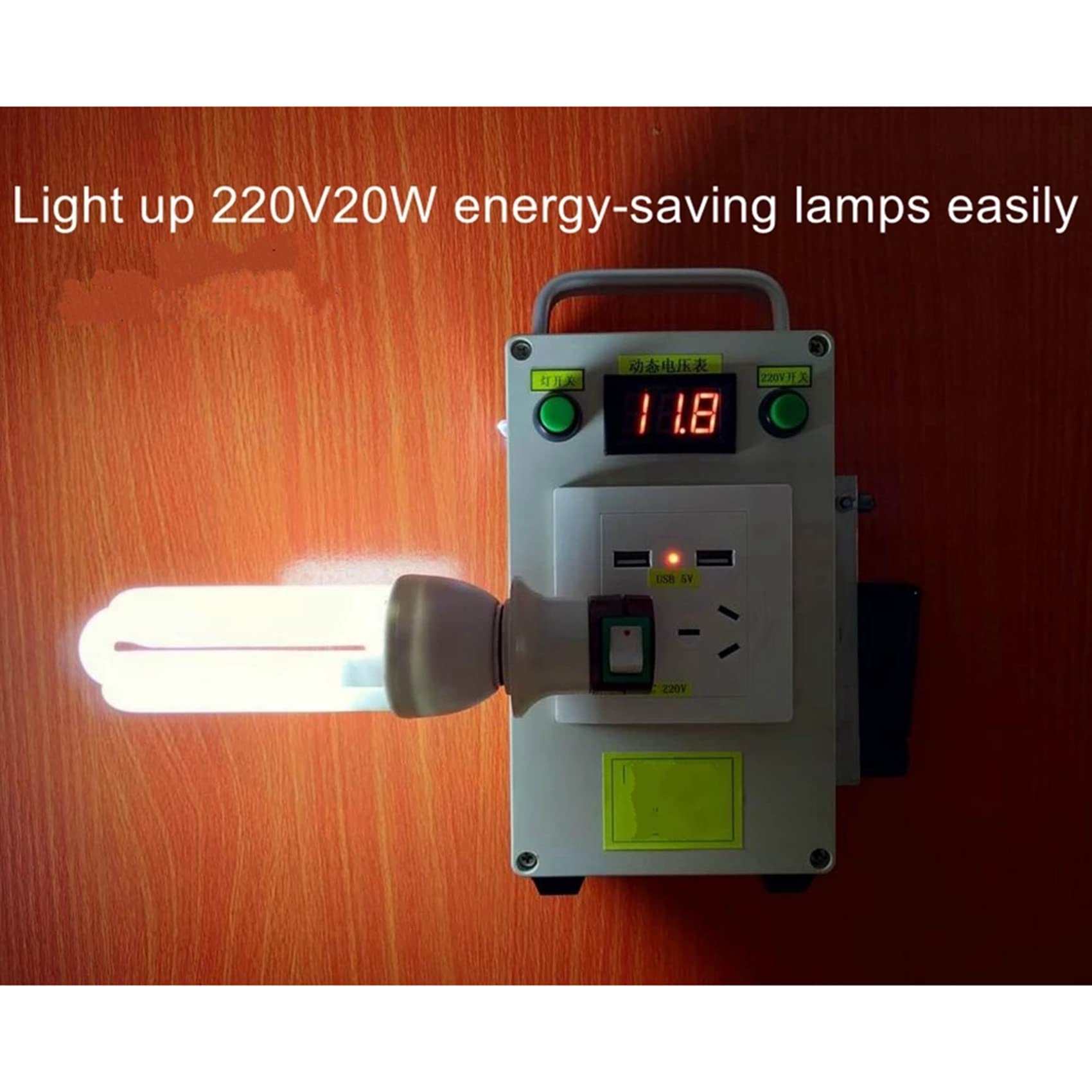 Generador de manivela Manual Multifuncional portátil de 220V 12V 5V, Banco de Potencia de Salida, luz de Emergencia Recargable
