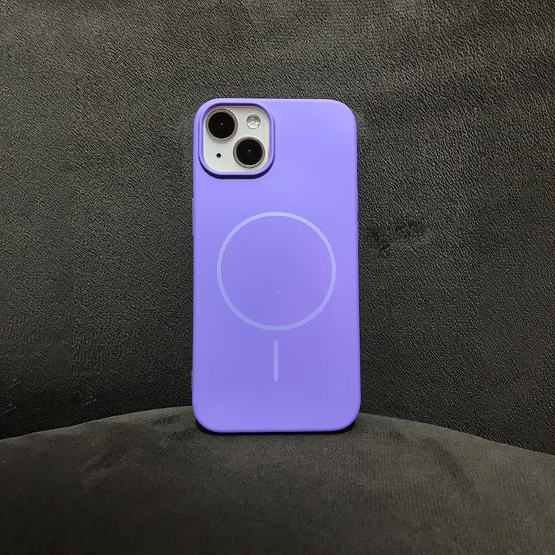 Image of ZR011 for iPhone 14 Back Case Cover | Matte Slim Fit | Camera Protection | Shockproof Silicone Case - Purple