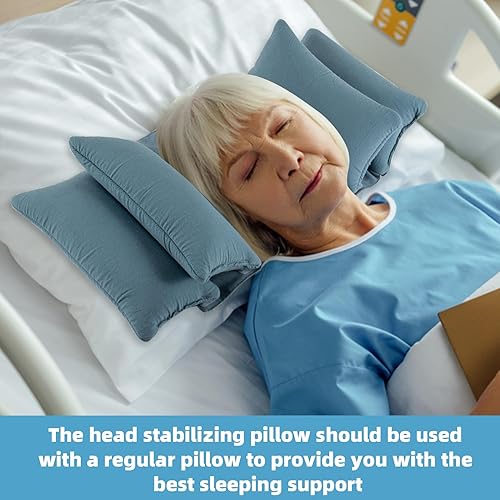 Miniatura 7 de Almohada estabilizadora de cuña para el cuello para dormir para mantener la cabeza recta, almohadas de posición de cabeza de cuña para ancianos,