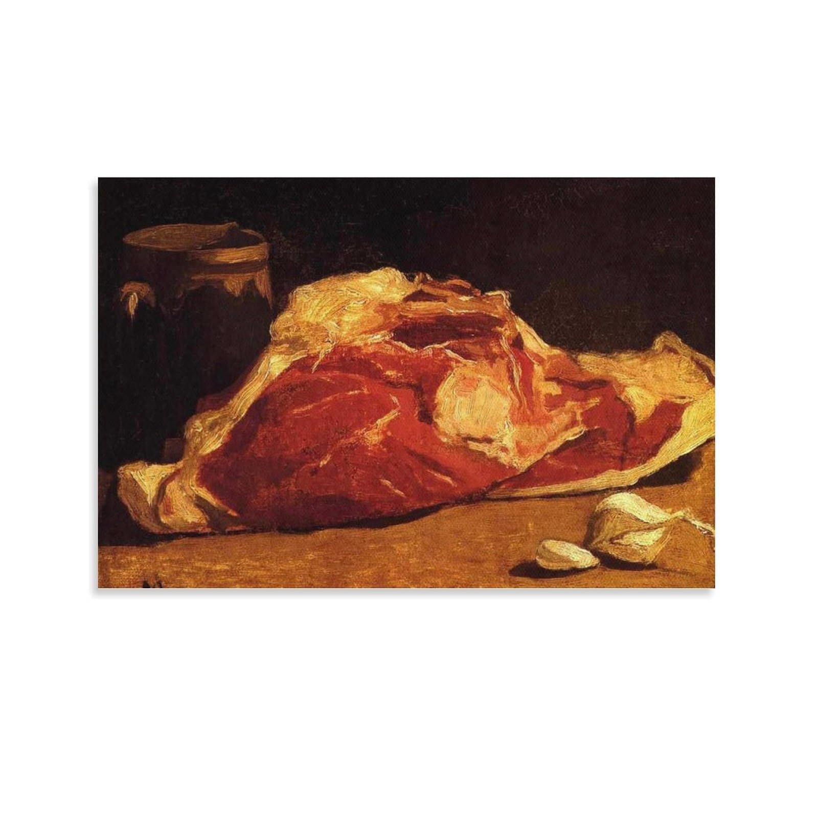 Still Life with Meat by Claude Monet Wall Art Prints Poster Poster Painting Canvas Wall Art Living Room Posters Painting 08x12inch(20x30cm)