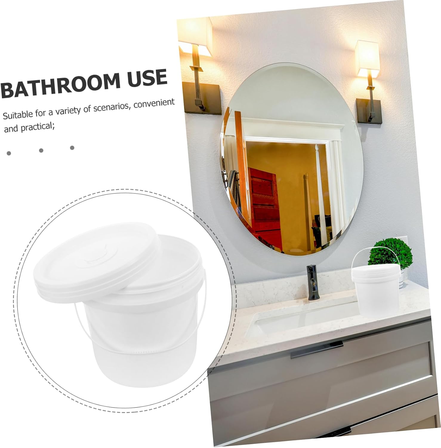 SOLUSTRE Gym Wipes Storage Bucket Refillable Wipes Container Cover for Bathroom Car Modern Living