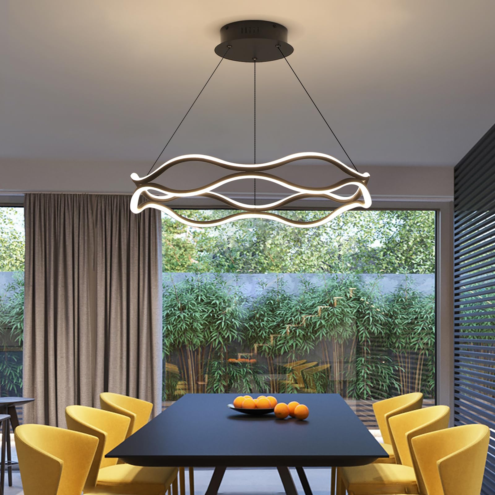 Modern Chandelier,Dimmable LED Pendant Light,3000K-6000K with Remote Control Modern Crown Chandelier,Ceiling Pendant Light for Billiard Table Restaurant Kitchen