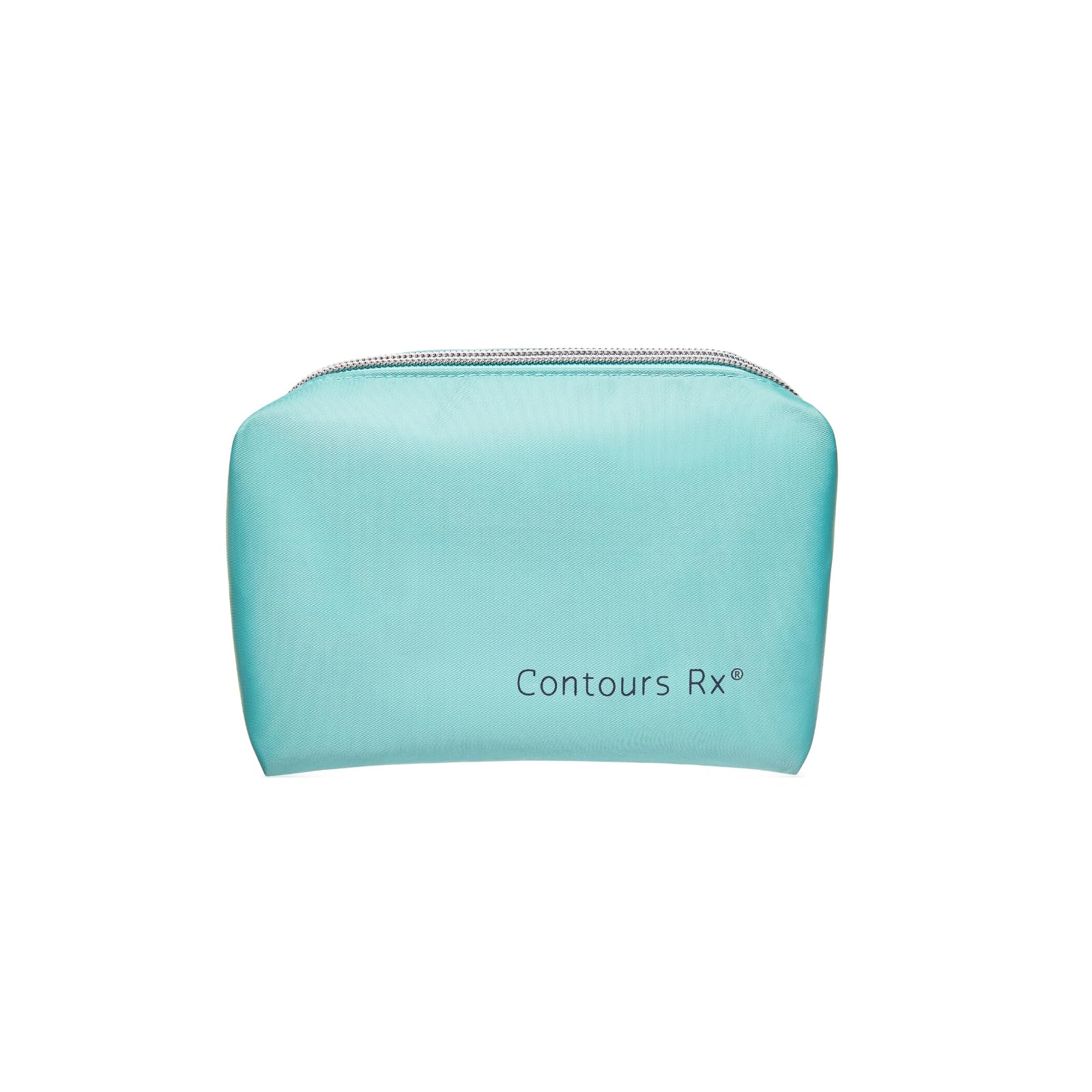 Contours RxCosmetic Bag - Stain-Resistant Nylon Makeup Bag for All your Cosmetic, Beauty and Travel Essentials - Everyday Use & On the Go, Teal, 1 Count (Pack of 1)