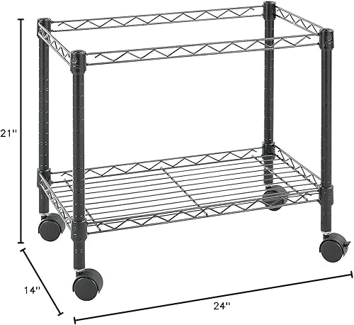 Miniatura 3 de Alera ALEFW601424BL - Carro rodante de un solo nivel, 24 pulgadas de ancho x 14 pulgadas de profundidad x 21 pulgadas de alto, color negro
