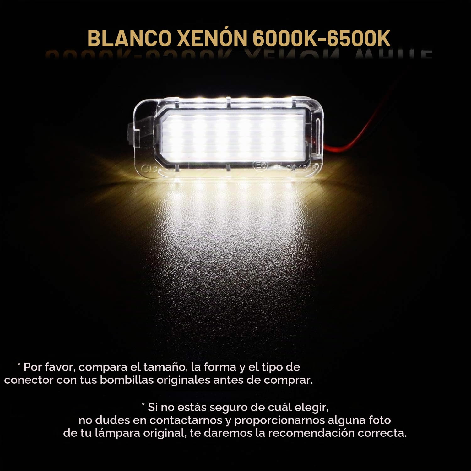 WinPower LED Luces de matrícula Lámpara Numero plato luces con CanBus No hay error 6000K Blanco Compatible con Fiesta6 BMax CMax SMax Focus2/3 Galaxy Ecosport Kuga2 Mondeo4/5 etc., 2 uds.