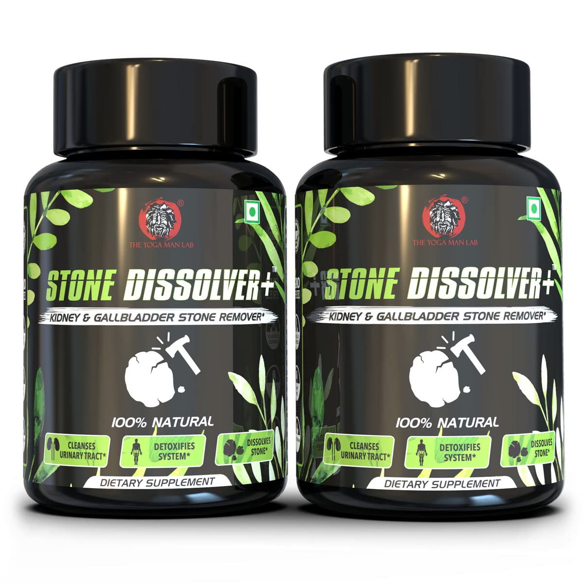 The Yoga Man Lab Stone Dissolver Kidney Detox Cleanse Purifier | Urinary Tract Infection Kidney Stone Dissolution Herbal Supplement Chanca Piedra & Celery Seed Pack of 2 (B08W9NJKYD) Amazon Price History, Amazon Price Tracker