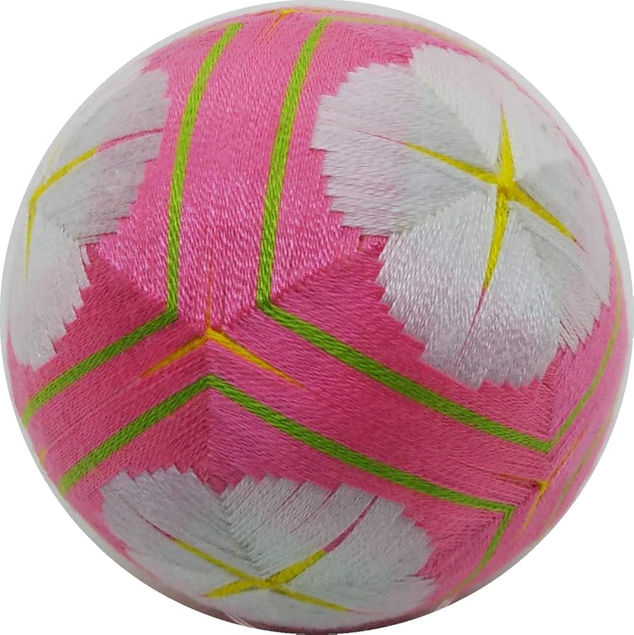 Amazon | 手毬猫の店 てまり「6つの梅」ピンク地白梅6cm 手まり