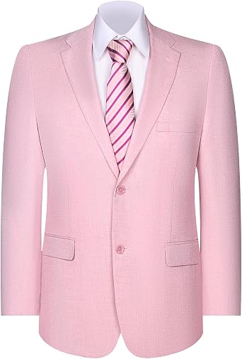 AMY ZHU Mens Modern Fit Sport Coat Lightweight Summer Blazer Big & Tall | 2-button notch lapel center vent breathable stretch weddings business travel casual wear