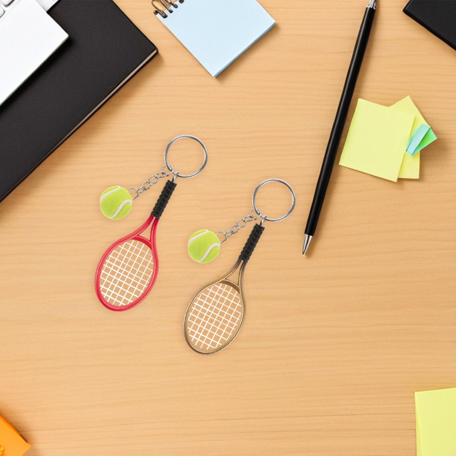 18 Piezas Llavero Raqueta Tenis Colgantes Deportivos Coloridos Mini Accesorios para Fans y Regalos Portátiles