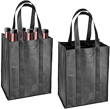 Bottle Carrier,2PCS Wine Bottle Bag for 6 Bottles, Reusable Compartment Wine Bottle Holder Bag with Carry Handle for Storing Carrying Wine Beer Champagne(31 X 25 X 18cm)