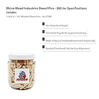 Vista 34 de 3/8" x 2" - Paquete de 500 pasadores de madera - Secados al horno, estriados y biselados (3/8" x 2", 500 unidades)