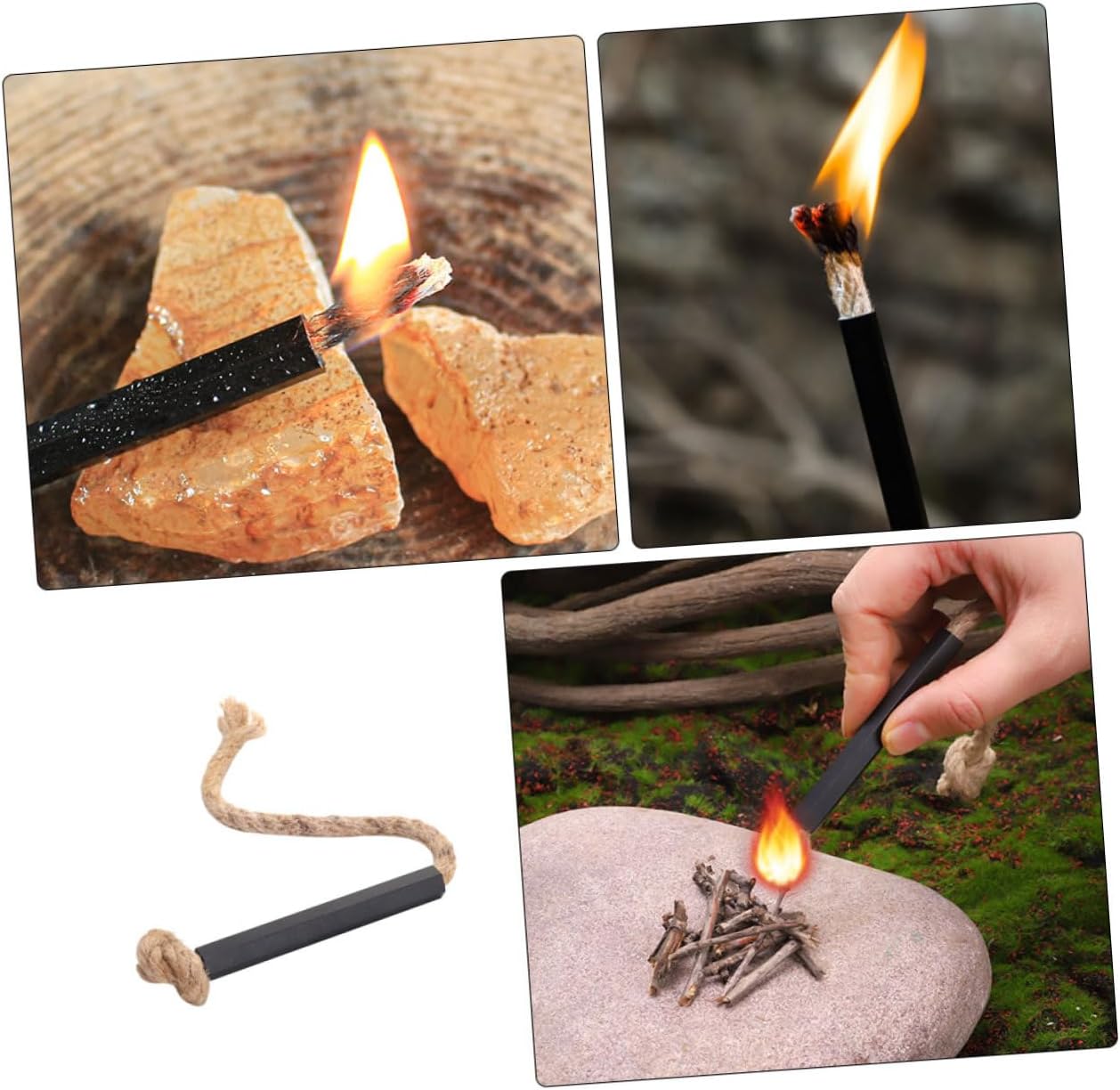 Totority 4pcs Beeswax Twine for Fire Fire Ropes Camping Survival Rope Lighter Outdoor Cord