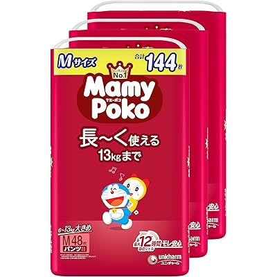 【パンツ Mサイズ】マミーポコ パンツ ドラえもん オムツ（6~13kg）144枚（48枚×3）［ケース品］【Amazon.co.jp限定】
