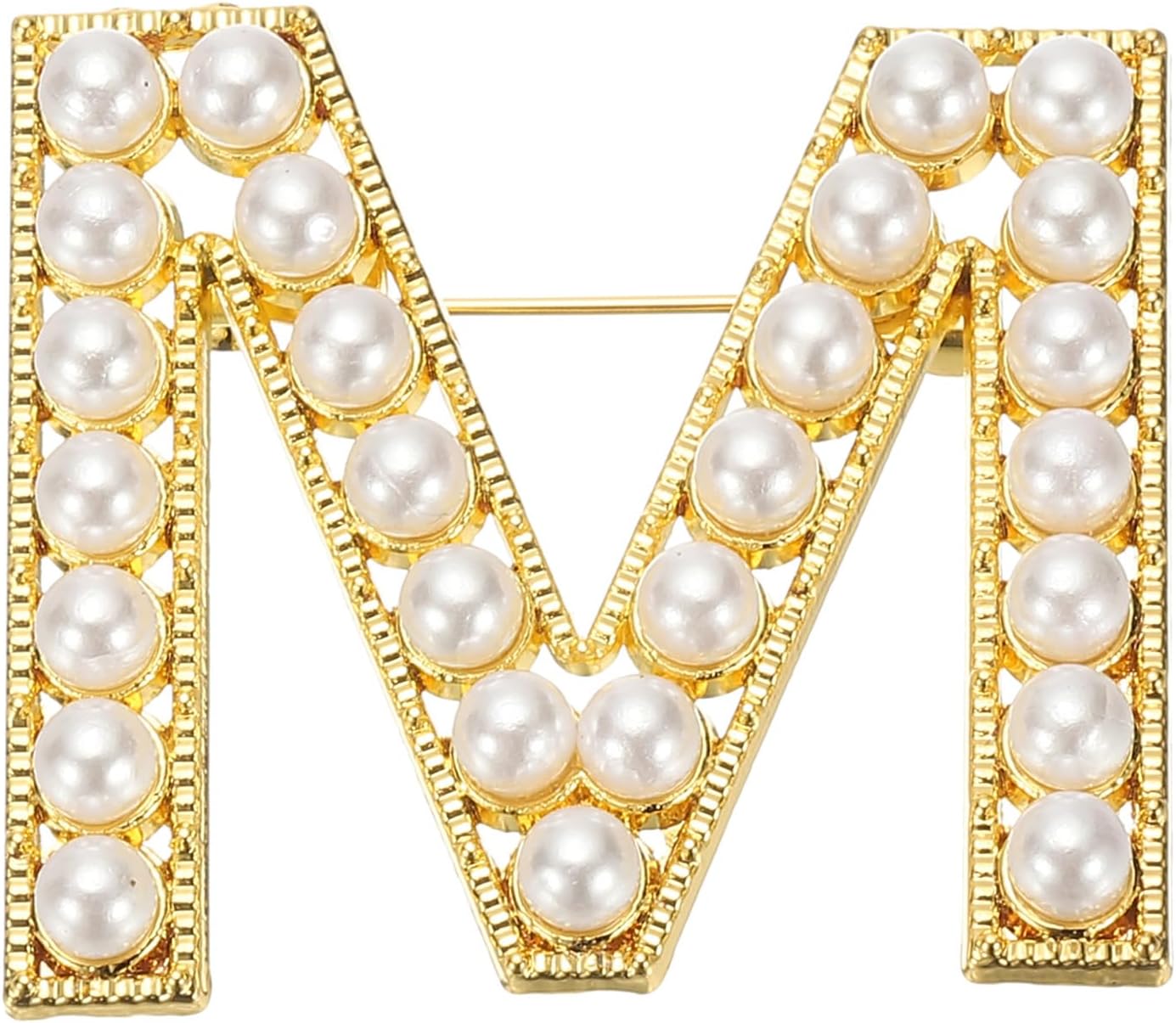 PATIKIL Letter Brooch Pins, Pearl Initial Alphabet Letter Lapel Badges Pin for Women Men Girl Wife Suits