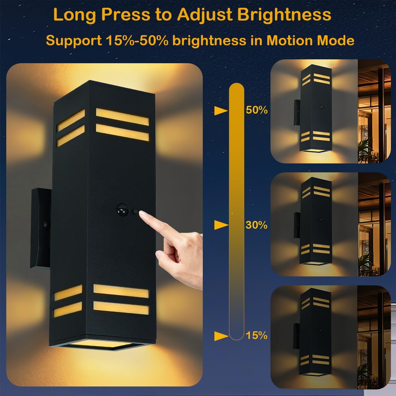 iYogaled Motion Sensor Outdoor Wall Light with Bulbs, 3 Modes Sconce image 4