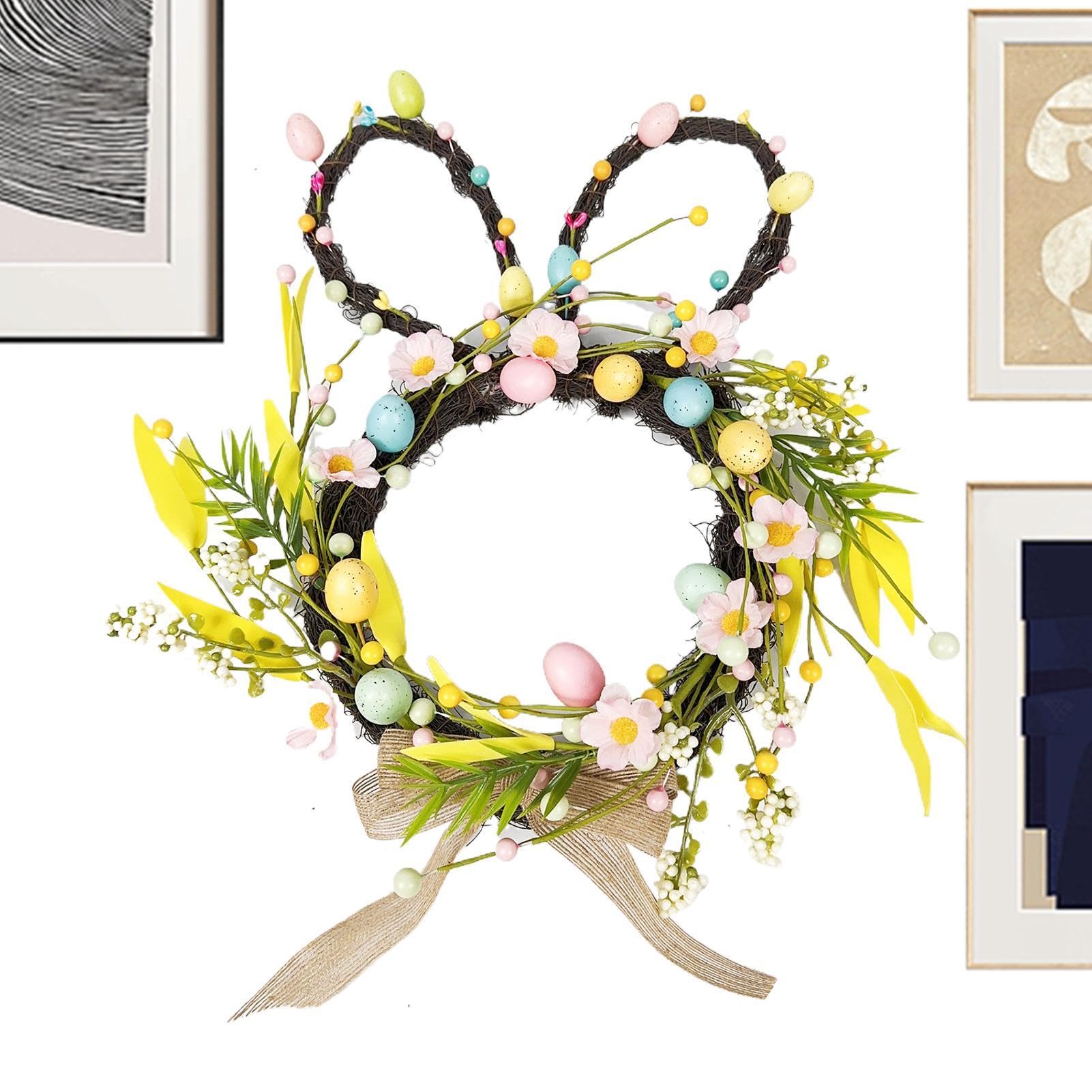 Couronne de Pâques lapin sans entretien pour embellir votre porte sans effort