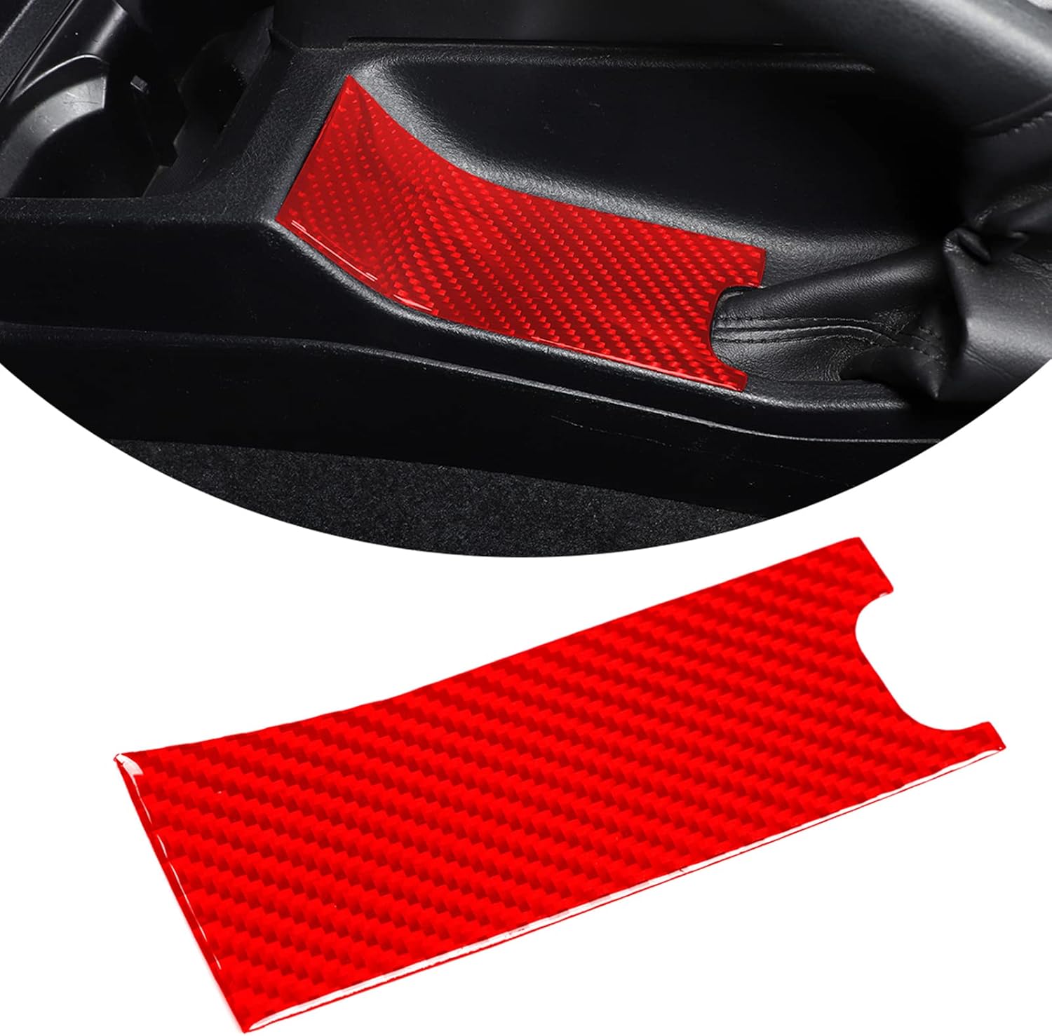 for Toyota Tacoma 2015 2016 2017 2018 2019 2020 2021 2022 2023 Soft Carbon Fiber 3D Sticker Car Center Handbrake Slot Frame Cover Trim Interior Car Accessories (Black Carbon Fiber)